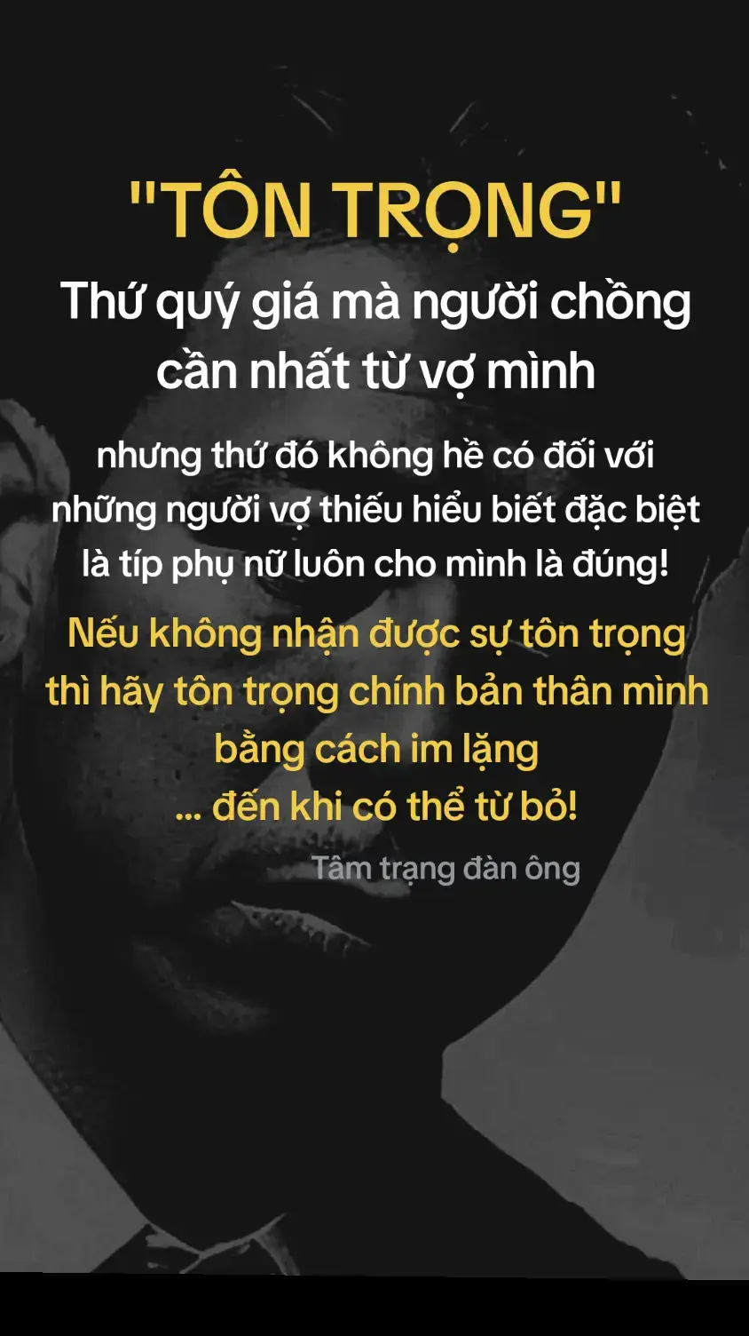 ĐÀN ÔNG VÀ SỰ TÔN TRỌNG #tamtrang #tamtrangdanong #xuhuongtamtrang #chuyenvochong 