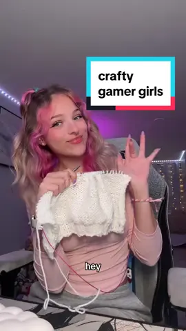 where my crafty gamer girls at!? #gamer #crochet #knit #pcsetup 