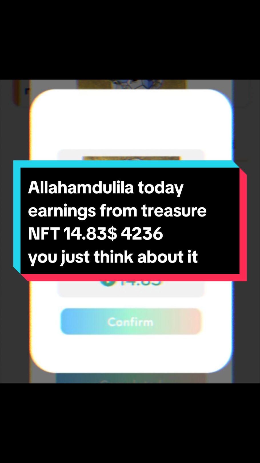 Allahamdulila today earnings from treasure NFT 14.83$ 4236 you just think about it #foryou #unfreezemyacount #NFTCommunity #fyp #TreasureNFT #fypシ゚viral #jointreasurenft #RealEngagement 