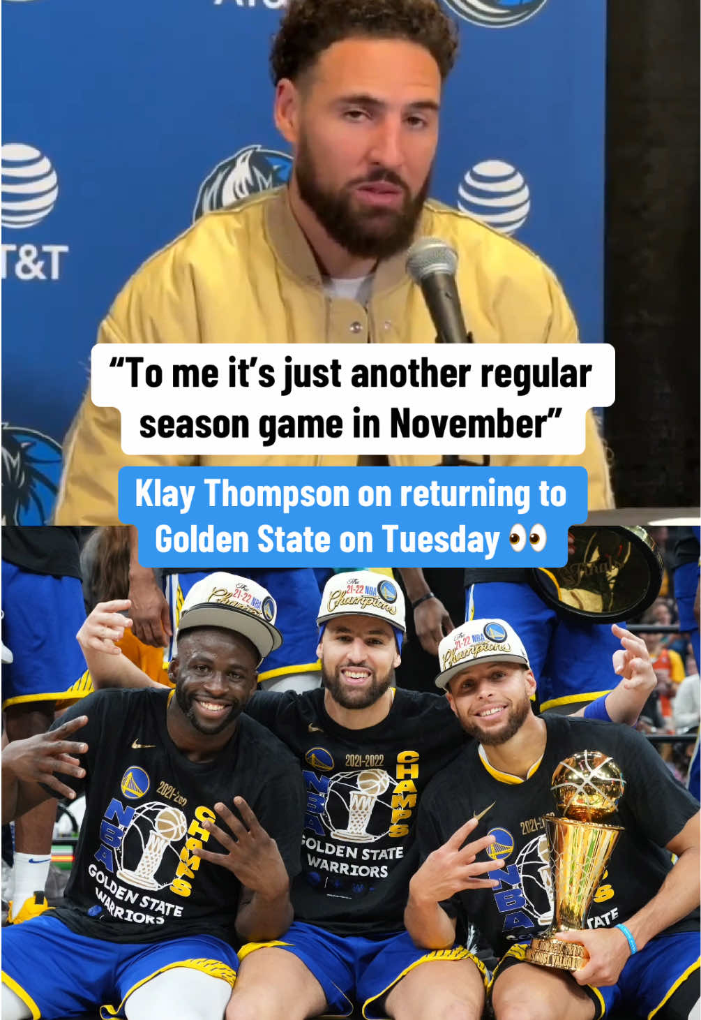 Klay is locked in ahead of his return to Golden State 🗣️ (via MikeACurtis2/X) #NBA #warriors #basketball #klaythompson 