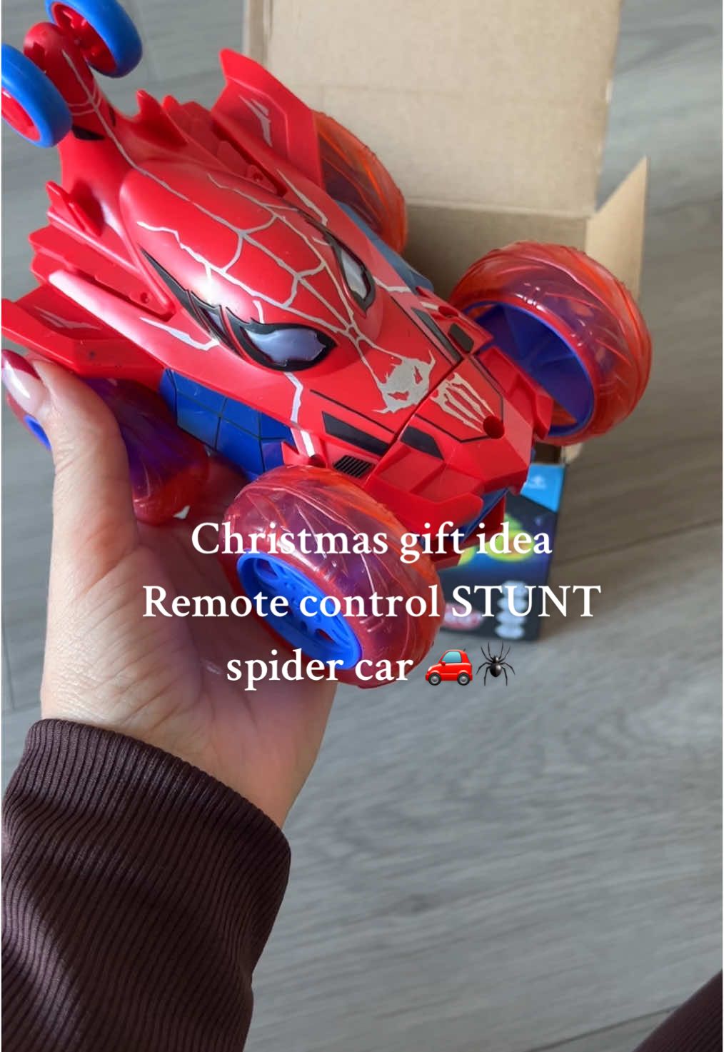 Arthur is going to LOVE this when he opens it Christmas morning. An inexpensive Christmas gift idea for under £15! #stuntcar #christmasgift #christmas #giftidea #inexpensivegift #stockingfiller #spidey #spideyandhisamazingfriends #spiderman #remotecar #fyp #TikTokShop #cars 