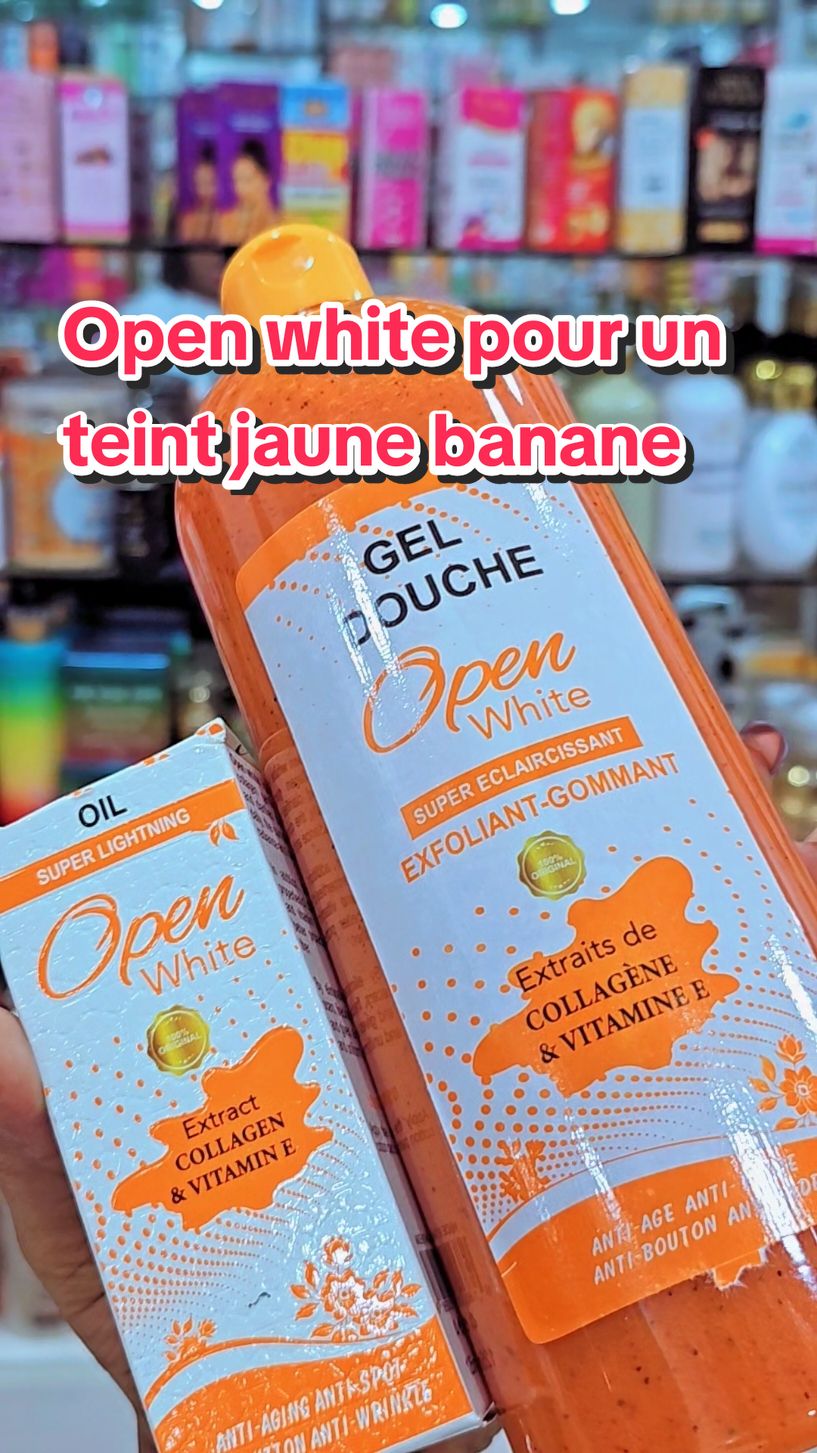 New gel douche open white + son huile 🔥🔥🔥 Gel Douche OPEN WHITE à une texture clarifiante et gommante, se transforme en une mousse onctueuse qui s'applique comme une caresse sur votre corps et redonne à votre peau tout son éclat, un parfum agréable. Oour un teint tres claire mélangez avec son huile , lavez délicatement votre corps puis rincez abondamment.