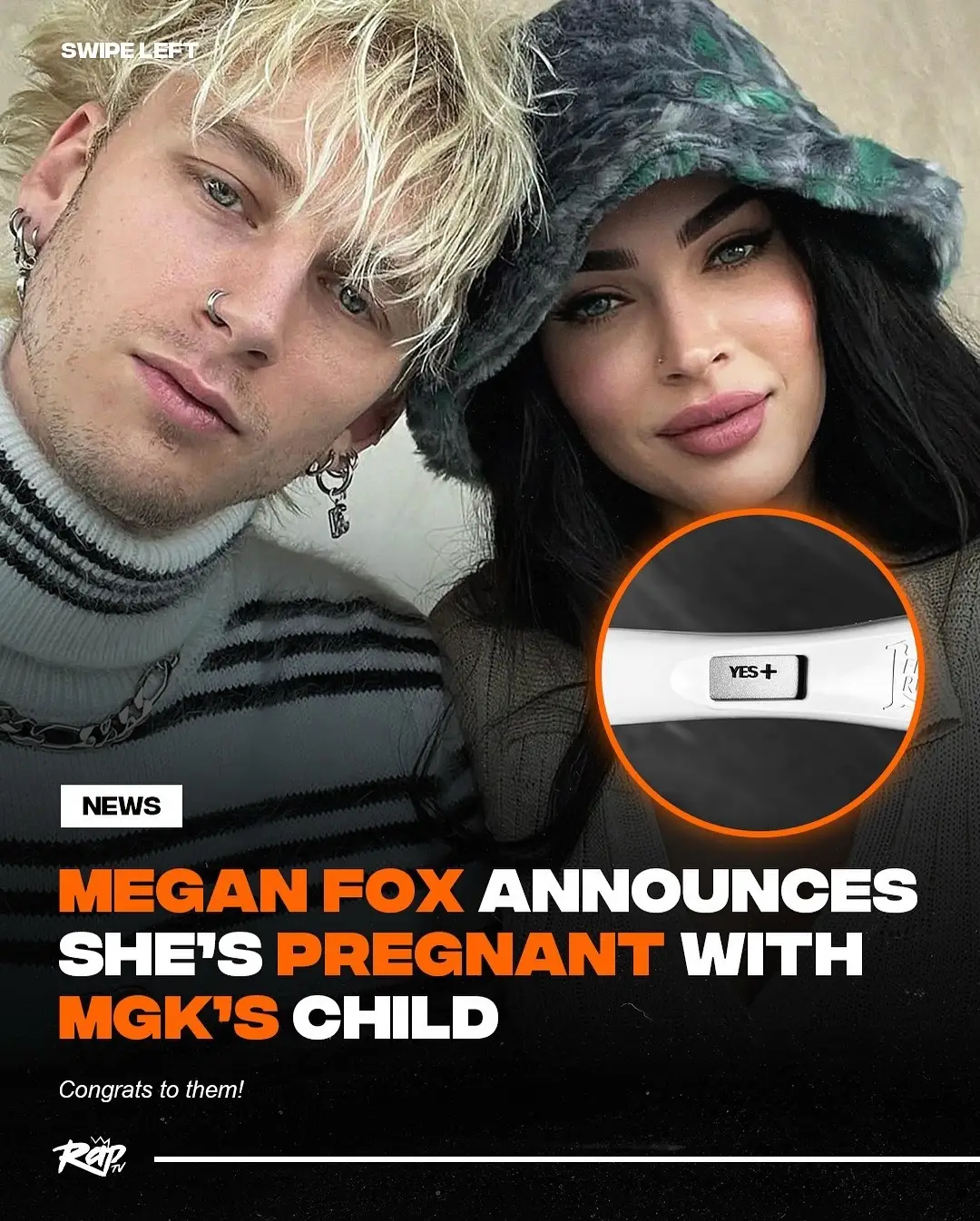 #MeganFox and #MGK are expecting a child‼️ Congratulations to them 🔥 #RapTV 