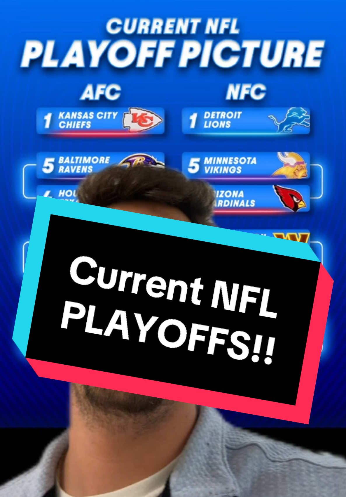 Current playoff picture! #fyp #trending #tiktok #chiefs #nfl #nflnews #NFLPlayoffs #football #fantasyfootball #nflfootball #lions #chargers