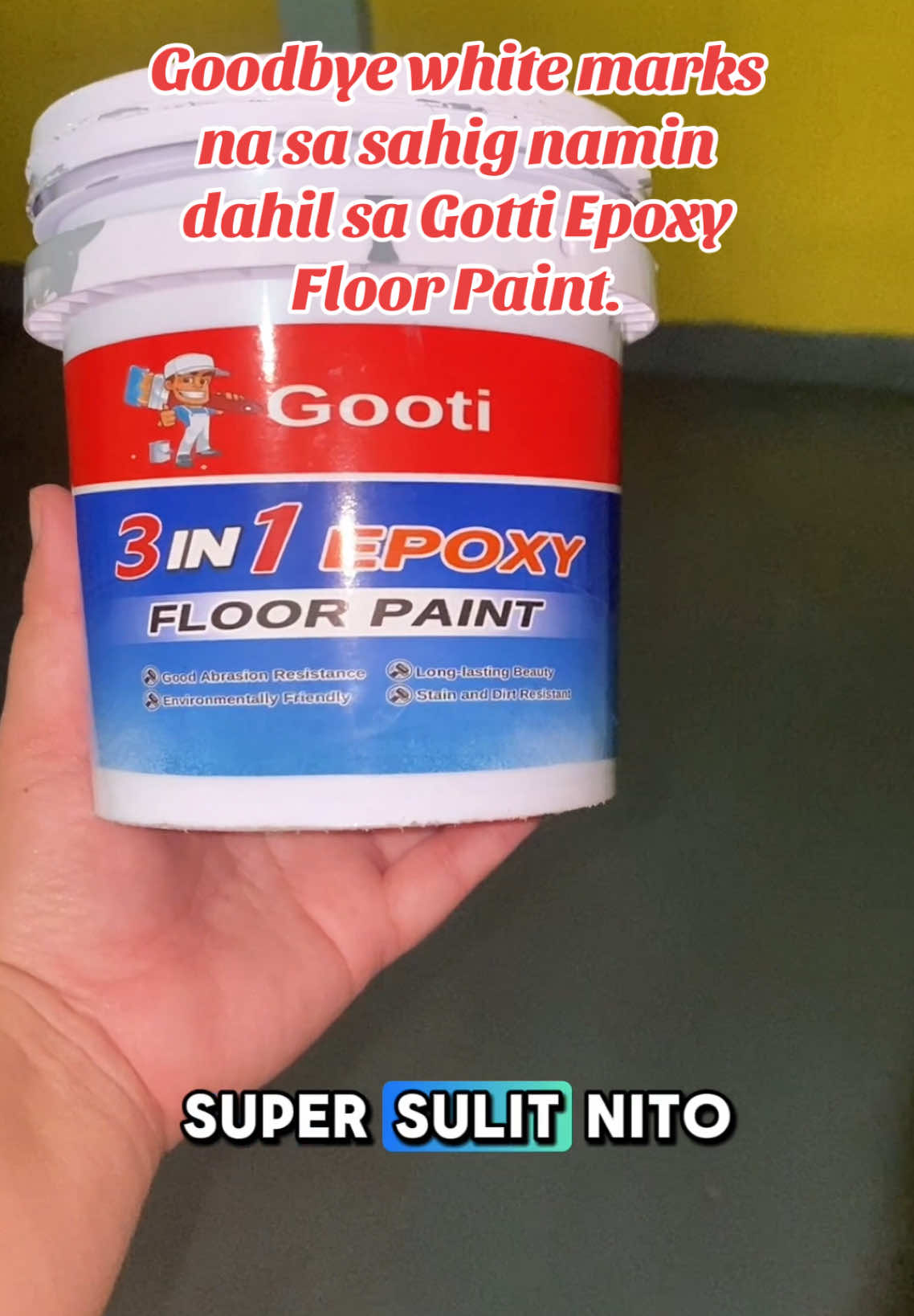 Gotti 3-in-1 Epoxy Floor Paint ₱200+ lang. #epoxyfloorpaint #floorpaint #gooti #epoxyfloor 