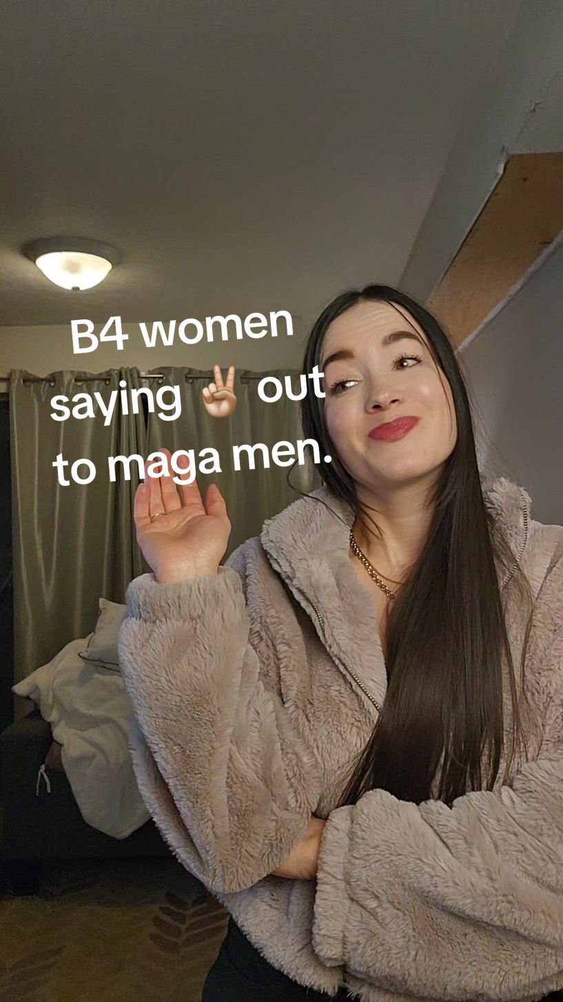 B4 women saying ✌🏼 out to maga men. Lmao I love that these women are divorcing their husband's and leaving them. May they have the shitty life that they deserve.  #fypシ  #b4 #b4movement 