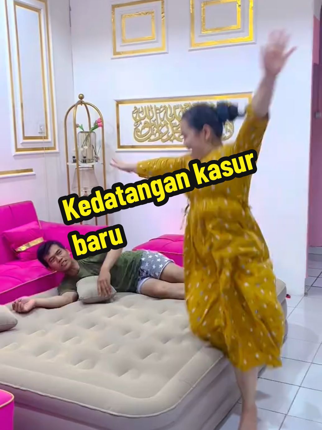 cocok banget buat yg sering pergi2 nginep nih, pompanya bisa di cas ya, dan udh dapet casan nya #mpoocha #kasurangin 