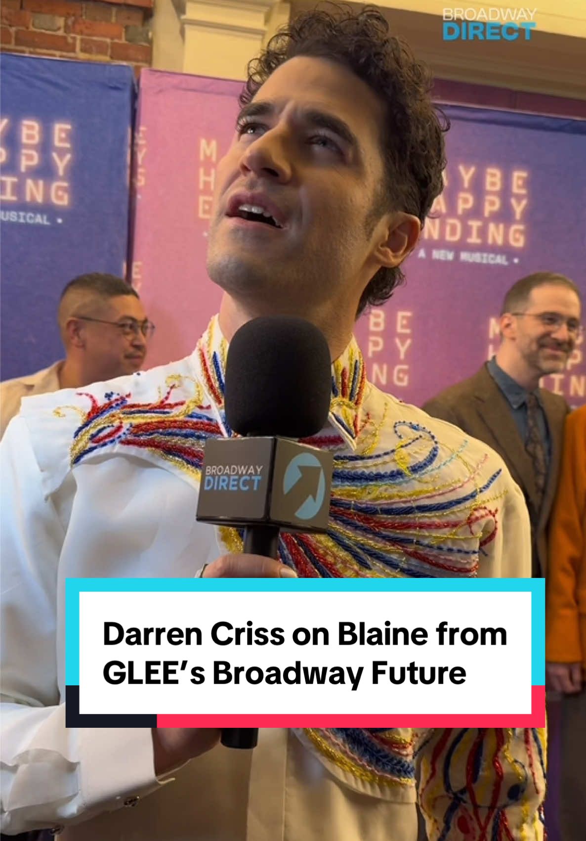 At Darren Criss’s Broadway opening night of @Maybe Happy Ending the Musical and fresh off the 14th anniversary of his first apprarance on Glee, we had to ask the star what he thought Blaine would be doing on Broadway. #Glee #DarrenCriss #BlaineAnderson #Broadway #MaybeHappyEnding #TheatreKid