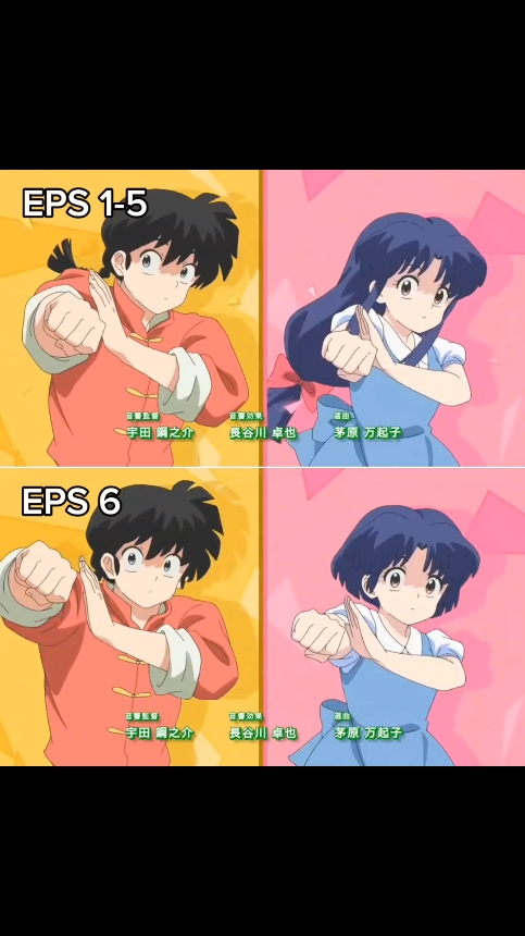 I love how they changed the visuals OP after Akane cut her hair #らんまアニメ #ranma 