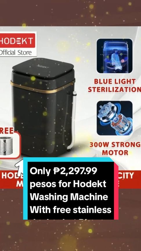 Only ₱2,297.99 pesos for Hodekt Washing Machine With free stainless dry basket Blue Light Sterilization 7.0kg capacity! Don't miss out! Tap the link below! #washingmachine #TikTokShop #tiktokfinds #tiktokaffiliate #tiktokph #TikTokFashion #LearnOnTikTok 