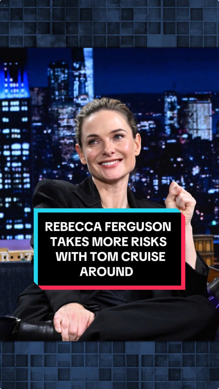 Rebecca Ferguson takes more risks with @Tom Cruise around 🤣 #FallonTonight #TonightShow #RebeccaFerguson #TomCruise #MissionImpossible #JimmyFallon 