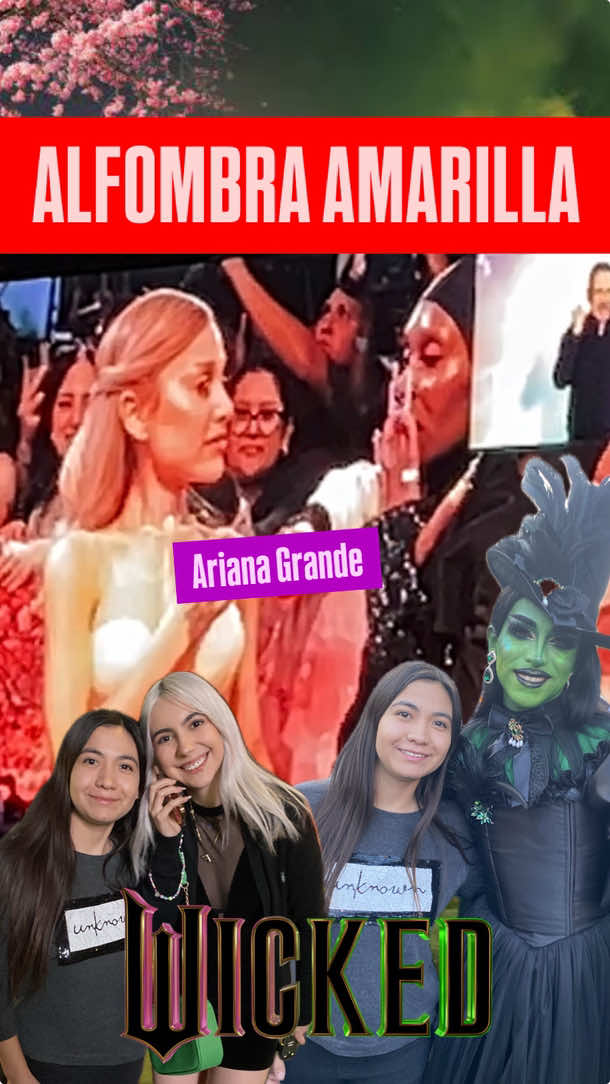 Wicked - Alfombra Amarilla. Ariana Grande 🩷💚 #wicked #arianagrande #cynthiaerivo #ariana #alfombraamarilla #auditorionacional #wickedmexico #jonathanbailey #wickedarianagrande #cecidelacueva #danna #wickedmovie 