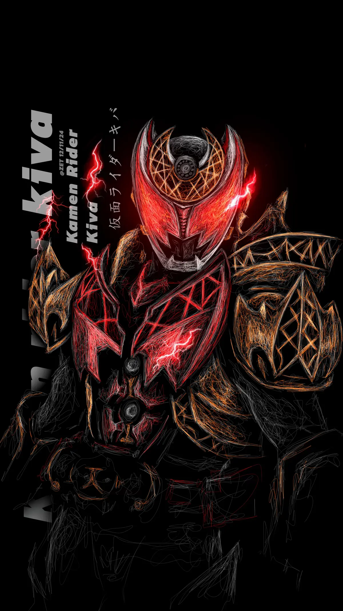 #fypシ #tokufans #tokusatsu #foryourpage #scribbleart #kamenriderkiva #fypage #wallpaper 