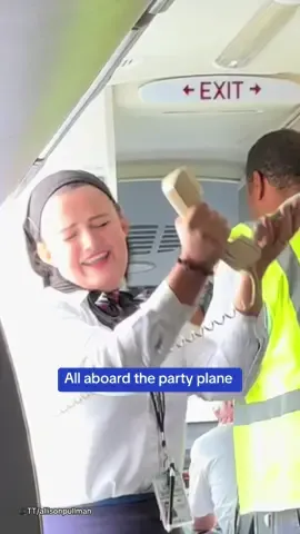 American Airlines knows how to handle delays.  During a delayed flight from the Bahamas to Miami the AA cabin crew served passengers drinks and kept the mood going with YMCA.  🎥TT/allisonpullman #miami #travel #Flight #USA 