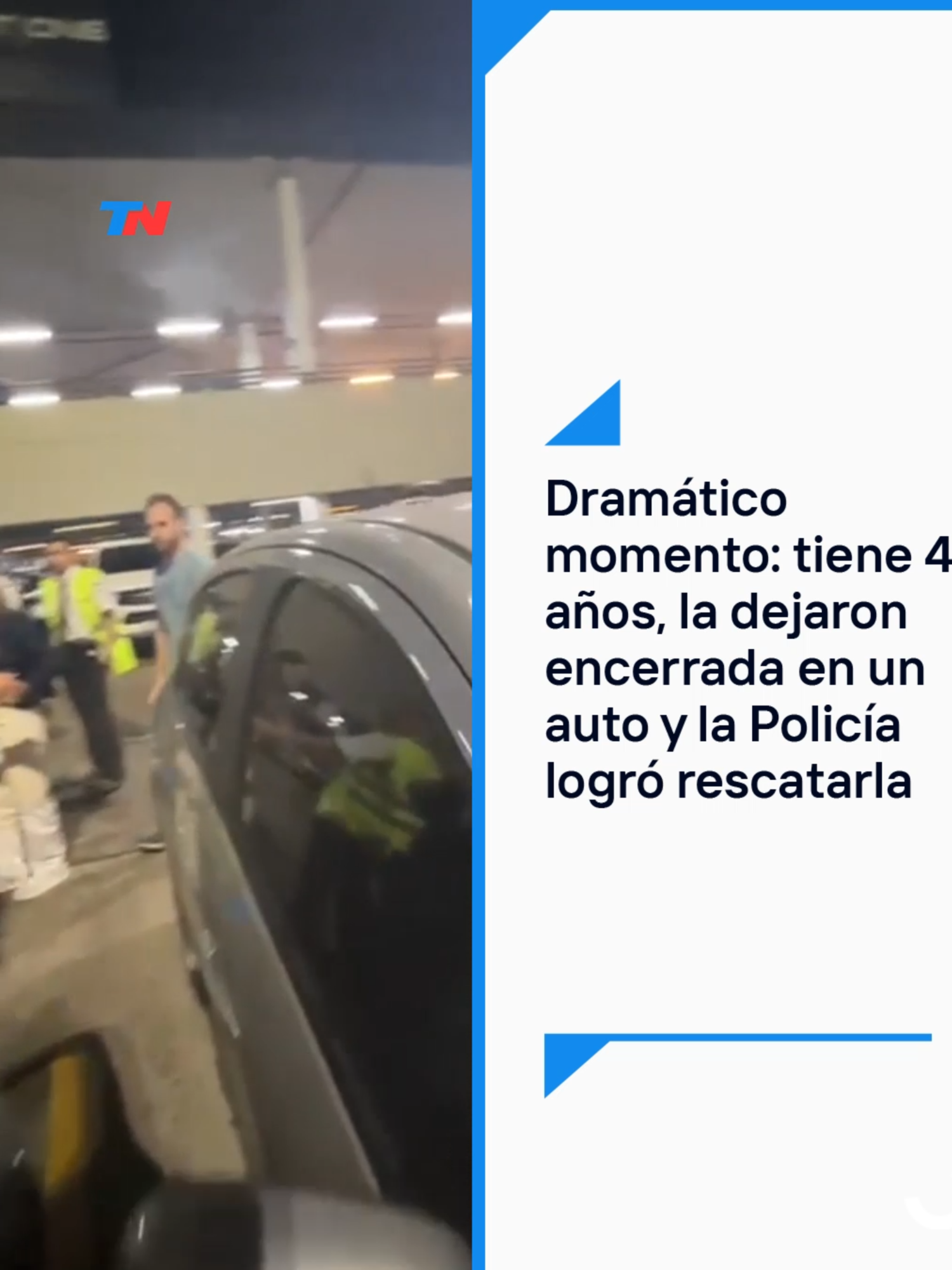 "NO SABEMOS SI ESTÁ DORMIDA" | En el estacionamiento de un shopping detectaron que una familia dejó encerrada a la nena en un auto, y los efectivos rompieron un vidrio para salvarla