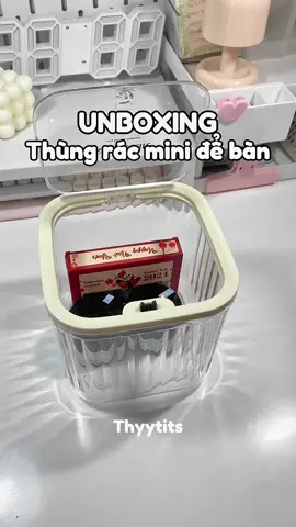 Thùng rác mini để bàn, đựng đồ makeup với decor cũng xinh nè #xuhuong #unbox #unboxing #thungrac #thungracmini #fypシ #asmr #viral 