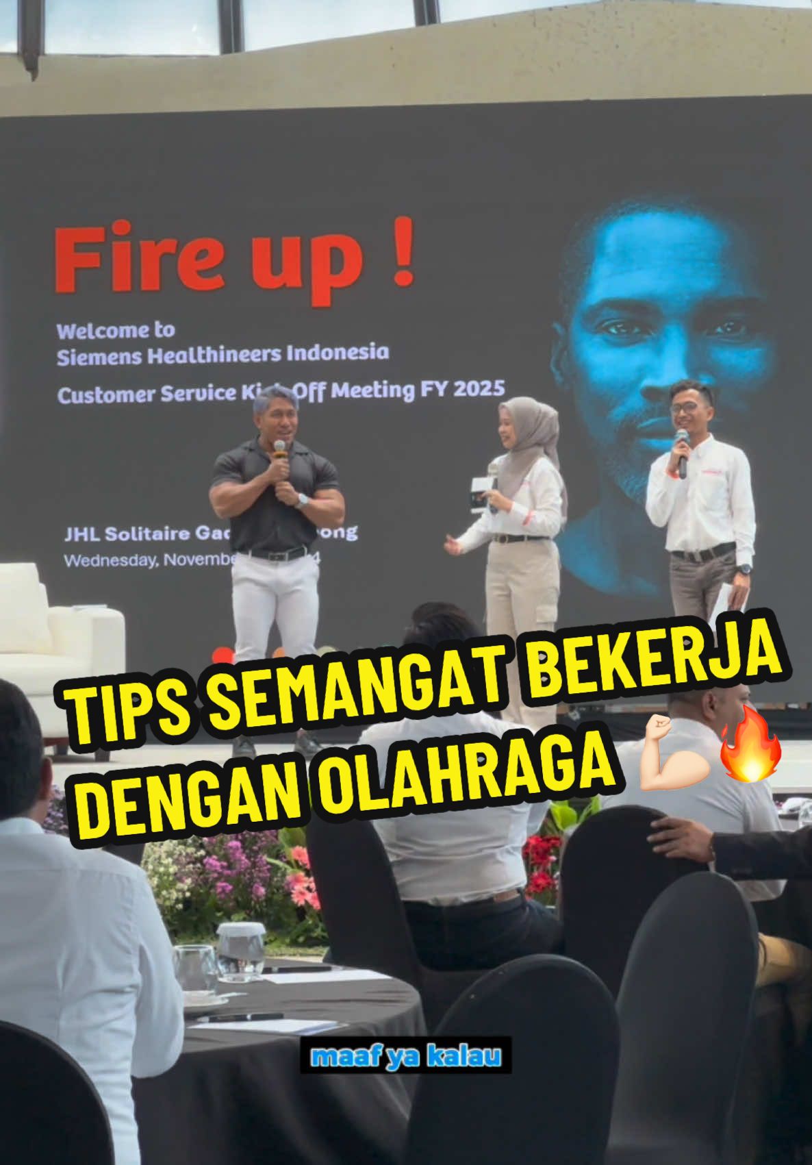 thankyou for invitation 🙏🏻 semoga apa yang di bagikan bermanfaat dan membantu naikin semangat temen” siemens 🙏🏻🙏🏻 #chrisputra #gym #fitnes #seminar #siemens #motivation #fyp 