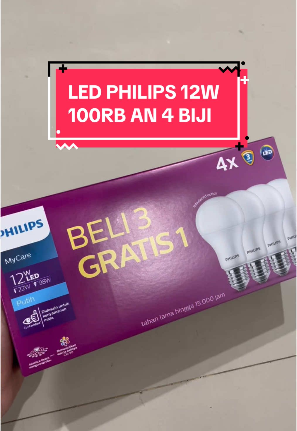 LAMPU LED PHILIPS PAKET 12W #affiliatemarketing #affiliatetiktok #affiliatepemula #lampu #fyp #xyzabc #affiliate #lampu #philips 