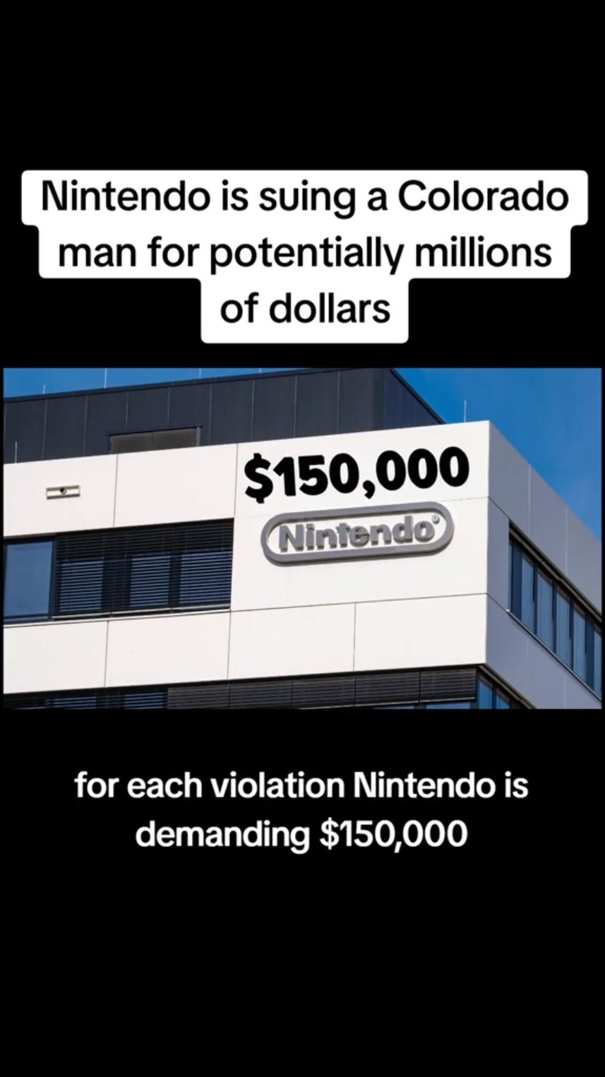 Nintendo is suing a Colorado man for potentially millions of dollars. The company accuses the man of streaming games that haven't been released yet (11th November 2024) #nintendo #gamers #lawsuit #colorado #crimerelated #newsreport #fyppp #whatdoyouthink #newsreportervoice #crimestories #fyp #truestory #crimetoks 