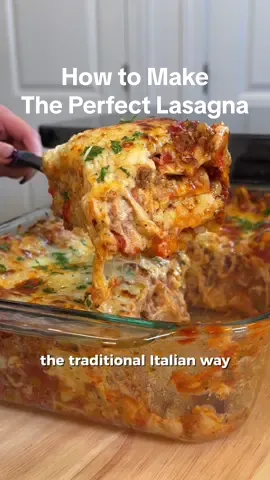 I will NEVER go back to making Lasagna with ricotta cheese ✌🏼 INGREDIENTS:  BOLOGNESE:  2lbs ground beef 2 tbsp olive oil 1 yellow onion diced 4 stalks celery diced 2 large carrots diced 6 cloves garlic minced 4 tbsp tomato paste  28oz Canned tomatoes 1 cup beef stock  ½ cup of dry red wine ½ tbsp salt ½ tbsp black pepper 5 sprigs of fresh thyme 2 tsp oregano 2 tsp basil BECHAMEL: 5 tbsp flour  5 tbsp butter  2 ½ cups whole milk  1 ½ tsp salt 1 ½ tsp black pepper ¼ tsp nutmeg 1 tsp paprika 3 egg yolks 1 cup shredded parmesan 1 cup grated pecorino  ASSEMBLY:  1 cup Parmesan  ¼ lb Mozzarella cheese for top layer 1 box of ready-to-bake lasagna sheets Chopped parsley for garnish #lasagna #italian #italianfood #cooking #Foodie 