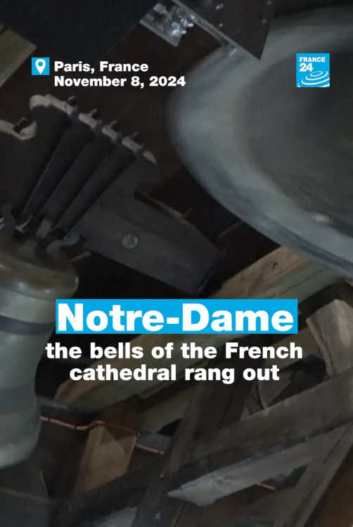 🇫🇷 ⛪️ 🔔 After five years of #restoration work on #NotreDame, its bells rang out together on Friday in #Paris for the first time since the 2019 #fire that devastated the historic #cathedral 👆