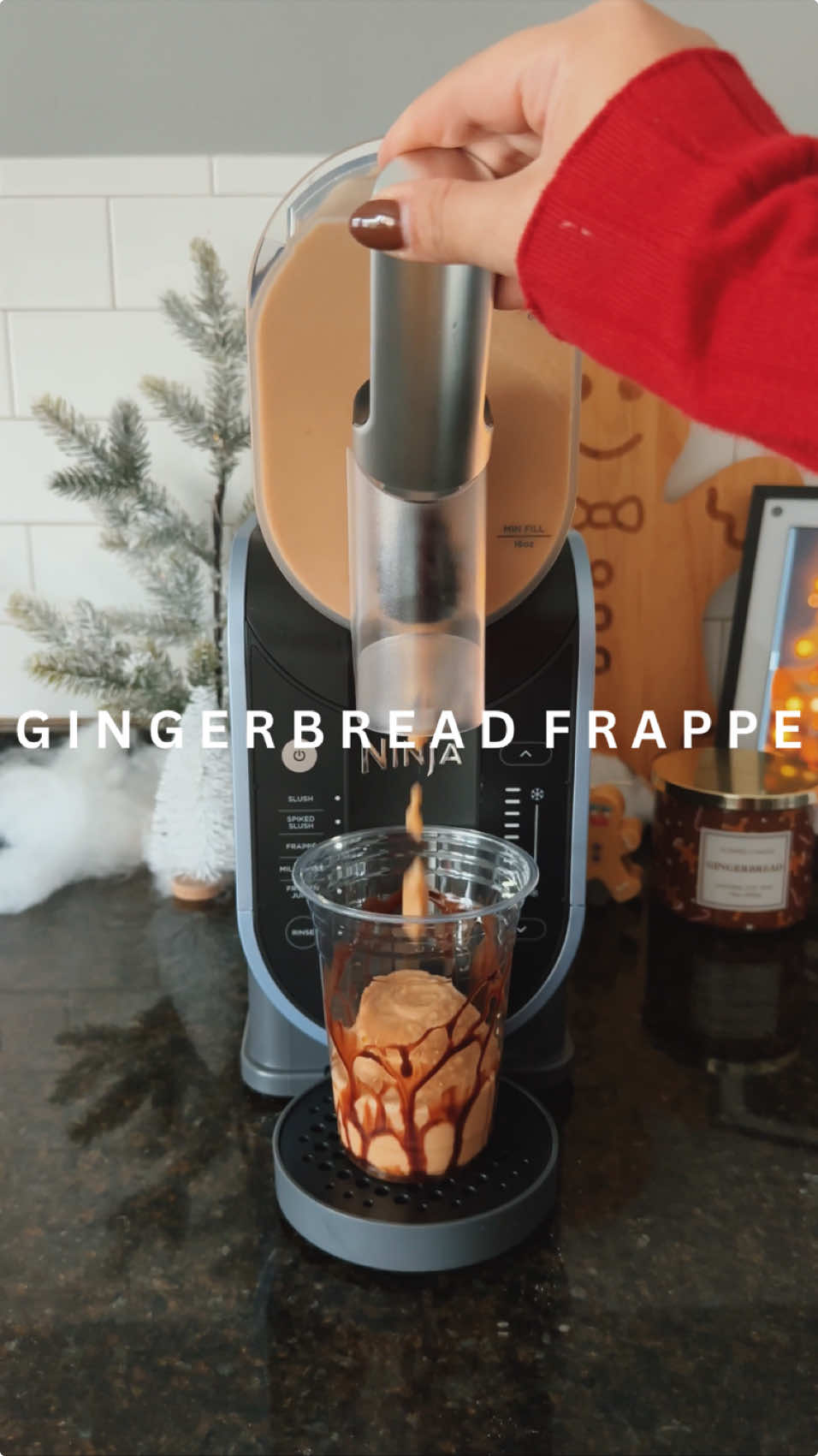 POV: You found the perfect holiday gift! 🎁 #SponsoredByNinja Make a gingerbread frappe with me using Ninja Slushi! @Ninja Kitchen #NinjaSlushi  • • • #coffee #drinks #frappe #frappuccino #gadgets #kitchengadgets #asmr #asmrsounds #christmas 