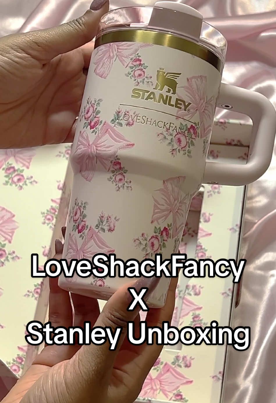 Secured the LoveShackFancy x Stanley Rosa Beaux Pink 20oz cup and I’m so happy 😍 its the prettiest thing ive ever seen 🩷🎀 @LoveShackFancy  @Stanley 1913  💝 #loveshackfancy #loveshackfancyhaul #loveshackfancystanley #StanleyCup #stanley1913 #stanleyquencher #cutecup #girlythings #lsf #holidaytok  #giftsforher #unboxingvideo 