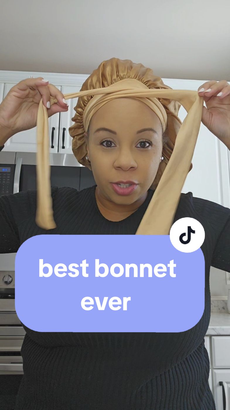 wow why did I just find this bonnet! it's amazing and so  comfortable! #hair  #hairtok  #bonnet  #BlackTikTok #braids  #protectivestyles #satin 