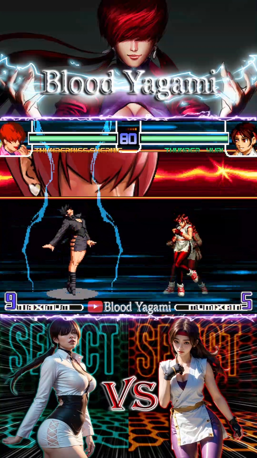 THUNDER SHERMIE vs YURI KOF2002 #kof #mugen #thekingoffighters #kof2002 @Blood Yagami 