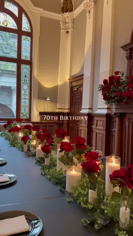Celebrating a special 70th Birthday 🌹 We were thrilled to bring this special birthday together with a tablescape of luxury red roses and beautiful powder candles! Every element was crafted to create a sense of elegance and luxury. @The Drinks Co  #MilestoneBirthday #EventDesign #LuxuryCelebrations #70thBirthday#RedRoseMagic #UnforgettableEvents