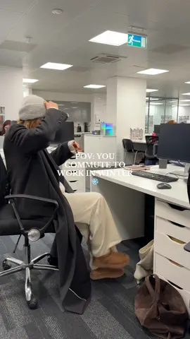 Cosy on the commute & all business at work #officehumor #officelife #winterfashion 