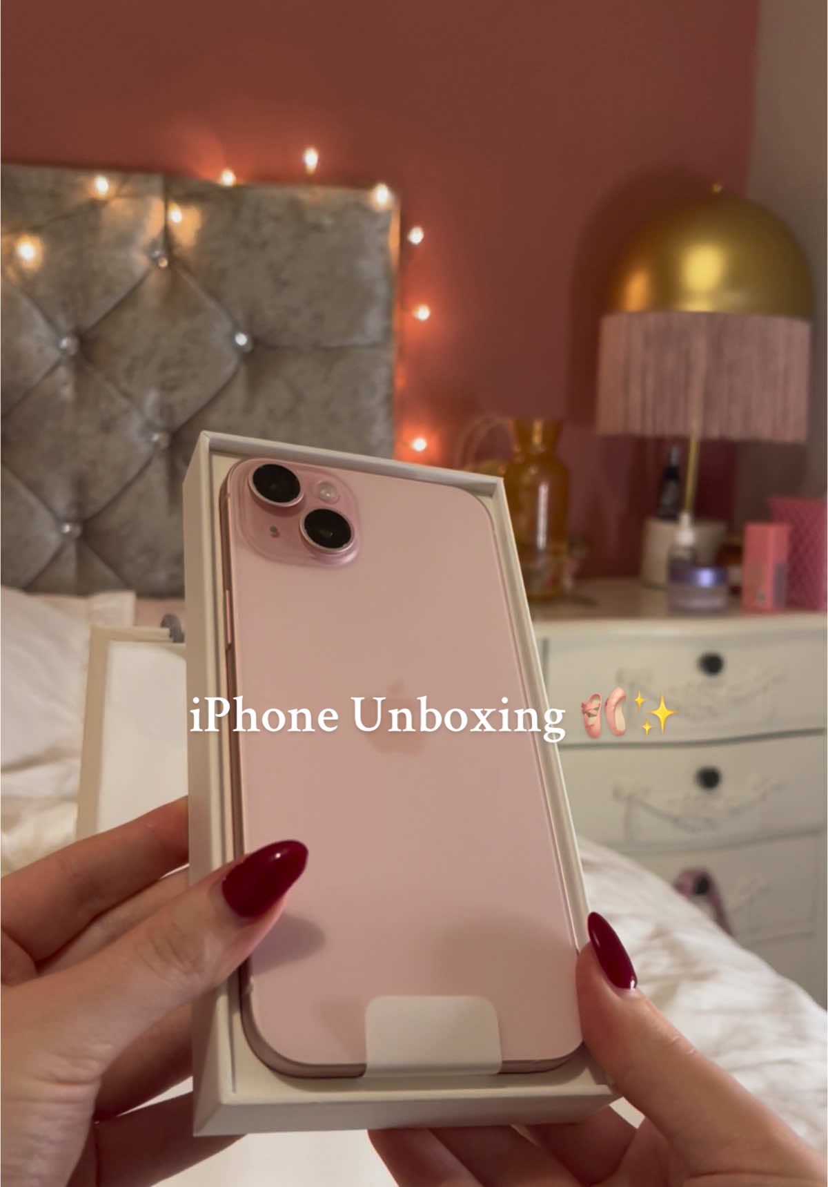 Fresh Pink IPhone Unboxing 💗🩰🌸 ✨  #iphoneunboxing #pinkiphone #asmr #asmrunboxing #iphone15plus 