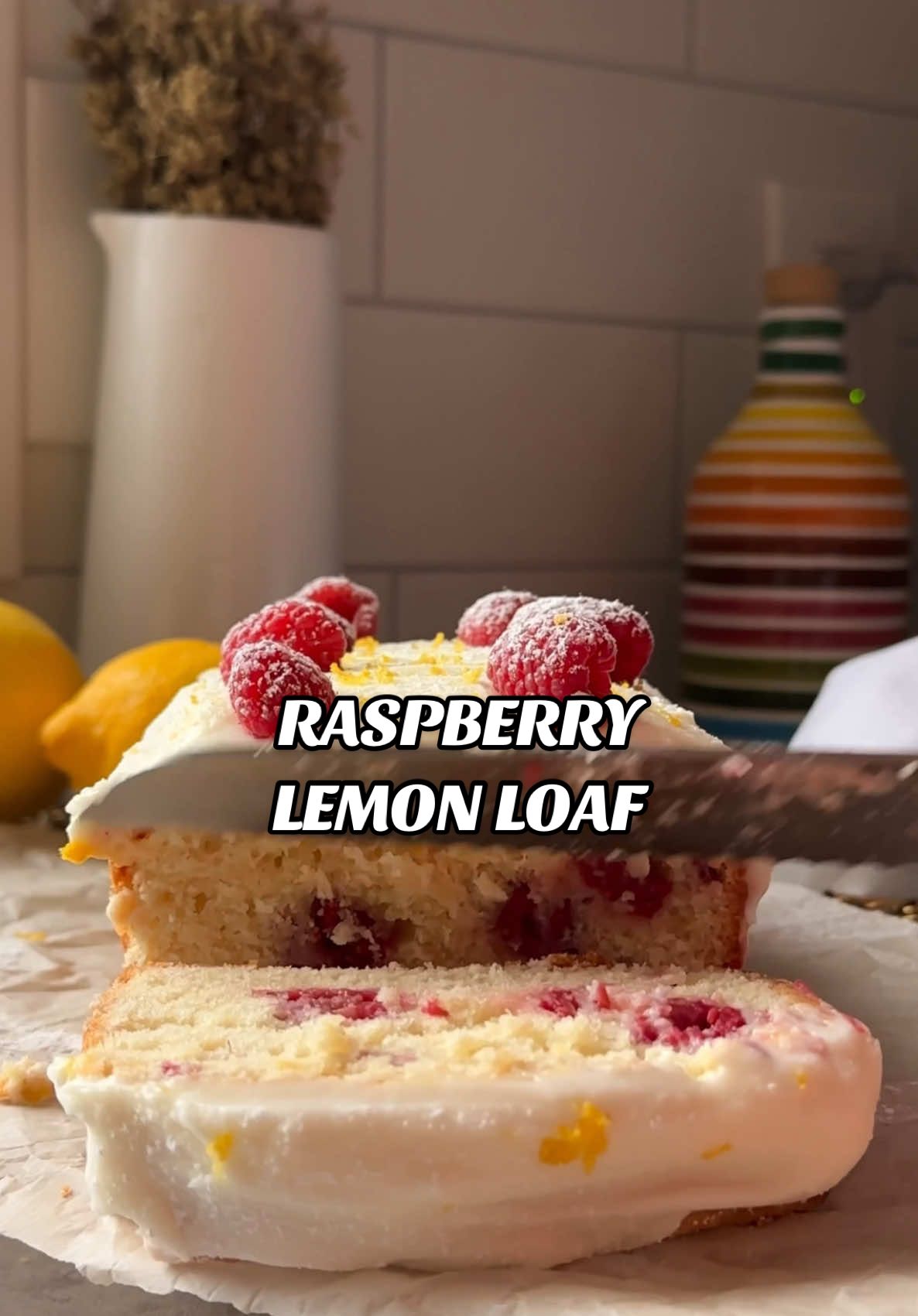 Raspberry Lemon Loaf with Cream Cheese Frosting - ugh? YES PLEASE! Absolutely perfect for this time of year!🍋One bowl, moist, simple, zesty, and so delicious! Recipes always linked in bi0!⬇️ Ingredients  1/2 cup butter, room temperature 1 cup granulated sugar 2 eggs, room temperature 1/4 cup vanilla greek yogurt 1/4 tsp pure lemon extract 1 tbsp lemon juice 1 tbsp lemon zest 1/2 tsp vanilla 1 cup fresh raspberries 1½ cups all purpose flour 1/2 tsp baking powder 1/8 tsp salt #baking #lemonloaf #raspberry #holidaybaking #EasyRecipes 