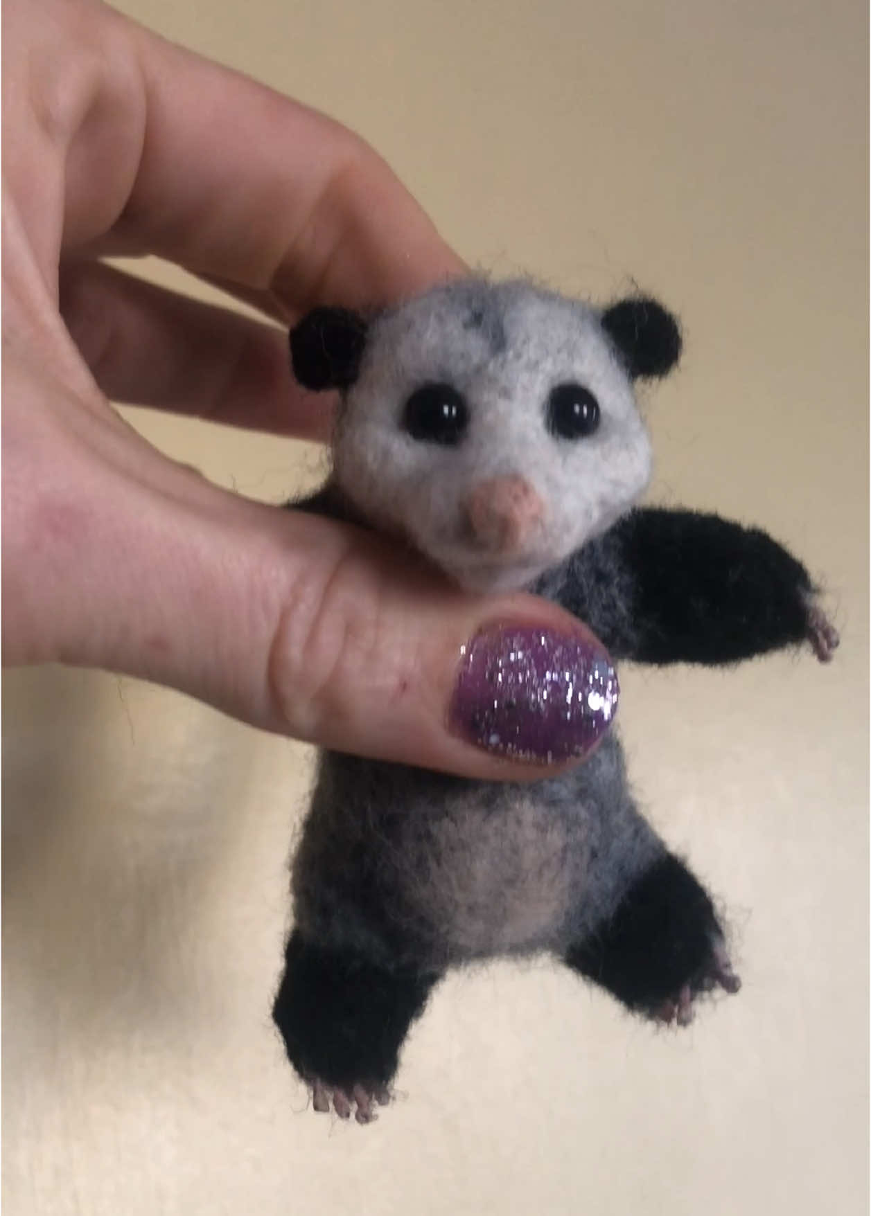 Working on my daughters’ advent calendars. I felted an Opossum! #adventcalendar #opossum #possum #felting #christmas 