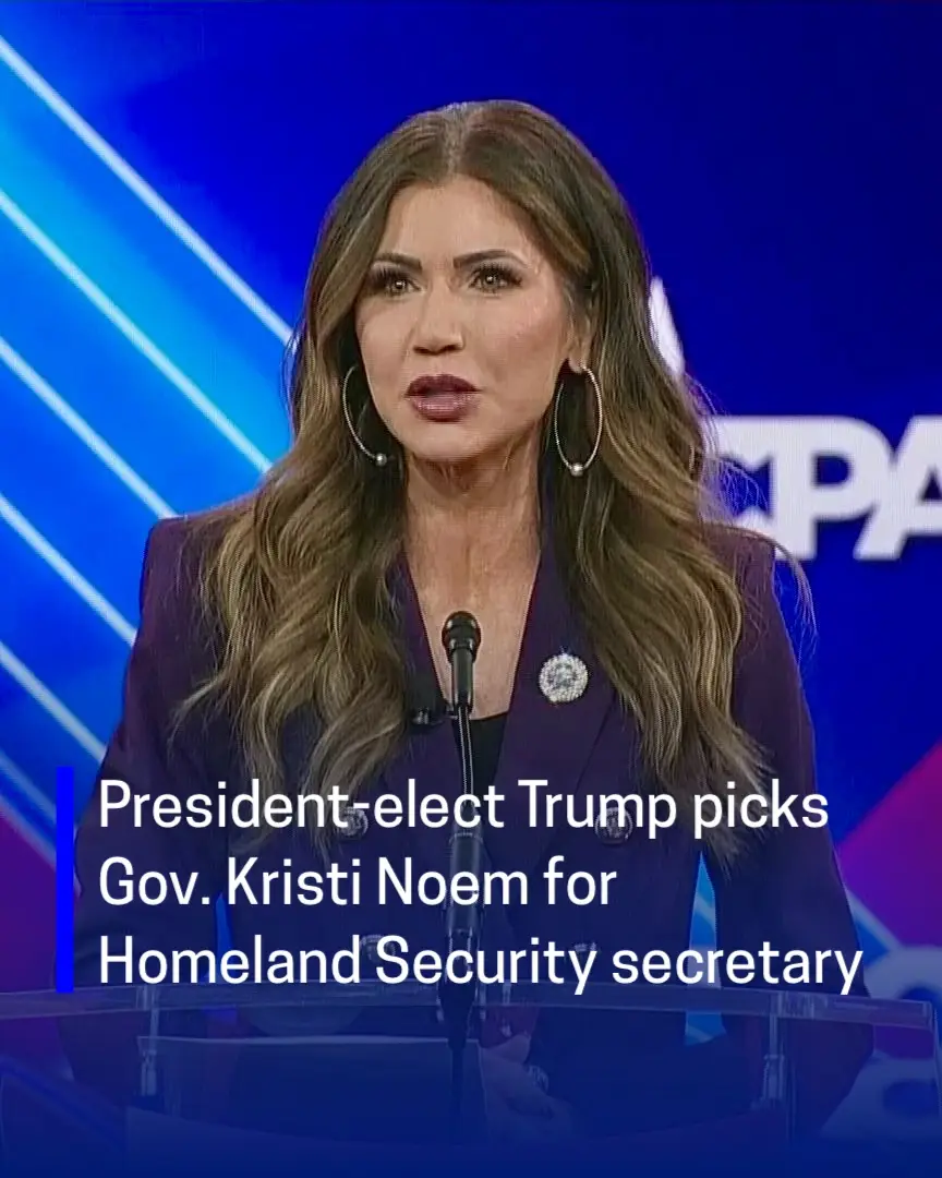 Gov. Kristi Noem (R-SD) was nominated Tuesday by President-elect Trump to lead the Homeland Security Department.   “Kristi has been very strong on Border Security,” the president-elect said. “She will work closely with ‘Border Czar’ Tom Homan to secure the Border, and will guarantee that our American Homeland is secure from our adversaries.”   The second-term governor was on the VP shortlist but sparked a firestorm with her book released earlier this year in which she boasted about killing her dog and included a fictitious story about meeting North Korean leader Kim Jong Un.   If confirmed, she would oversee the third-largest federal agency that has a discretionary budget of about $62 billion.   The department includes the Secret Service, Customs and Border Protection (CBP), Immigration and Customs Enforcement (ICE), the Federal Emergency Management Agency (FEMA) and Transportation Security Administration (TSA), among others. #kristinoem #homelandsecurity #dhs #trump #cspan 