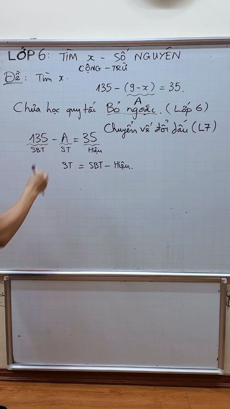 Toán lớp 6 - Tìm x liên quan cộng trừ số nguyên#thaygiangtoan #LearnOnTikTok #maths 