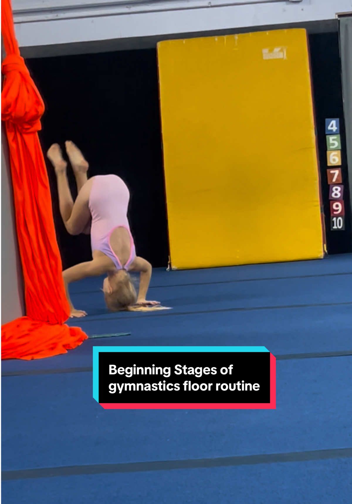 Beginning stages of her level 7 gymnastics floor routine.  We are still in the remembering the routine & timing phase. As we get closer to meet season we will clean it!  #gymnast #choreo #fun #athletelife  #onedayatatime #gymlove #usag #keepworking 