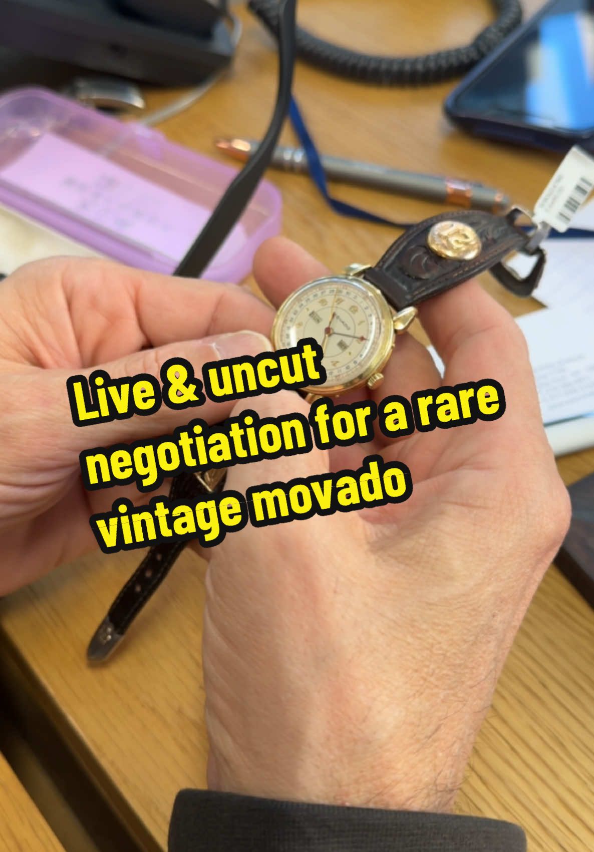 John and Ed negotiate for a rare vintage Movado that has a special provenance. Does a deal get done? #rolex #watches  #business #entrepreneur #watchtok #foryou 