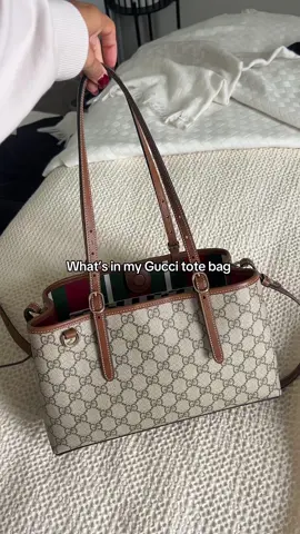 All I need in one little bag 💌 #gucci #guccibag #guccitotebag #totebag #whatsinmybag #bellahadid #fyp 