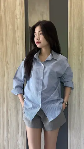 💙🫧ทรงโอเวอร์ไซต์งับ #เสื้อเชิ้ตผู้หญิง 