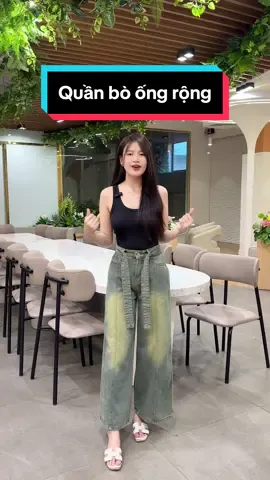 Quần bò ống rộng#quan #quanbo #quanbonu 