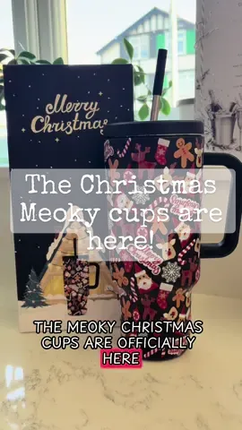 The Meoky Christmas 40oz cups are officially here! These leak proof cups will keep your drinks cold for 24 hours #meoky🥤cups #meokycup #meoky #40oztumbler #40oz #colddrink #christmascup #christmasgift #blackfridaydeals #CapCut 