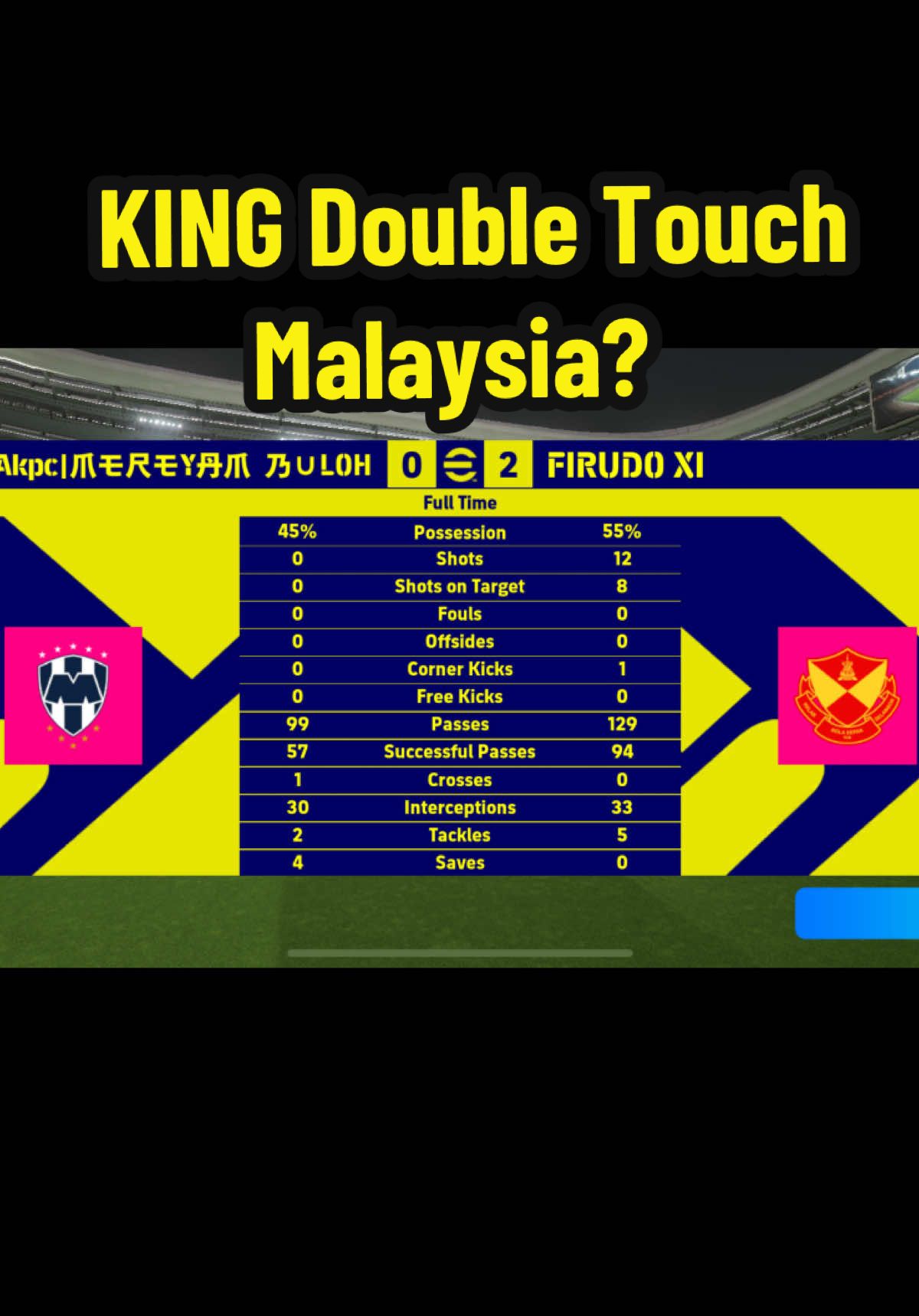 Maaf King dt Malaysia 🙏🏼 #zeroshooting  #kingdoubletouch #efootball2025mobile 