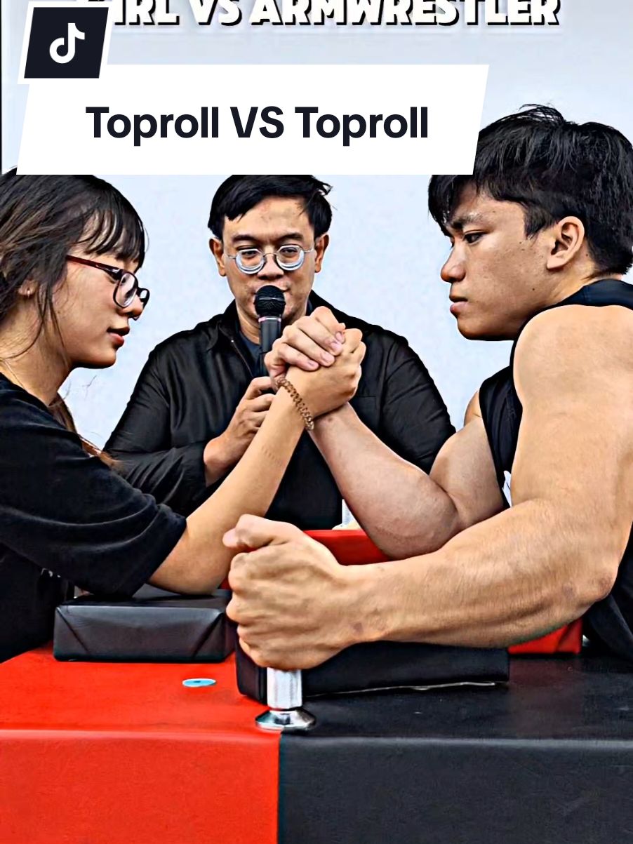 HER TOPROLL VS HIS TOPROLL 💀 #armfightthailand #armwrestling #งัดข้อ #joshnicholas #จอชนิโคลัส 