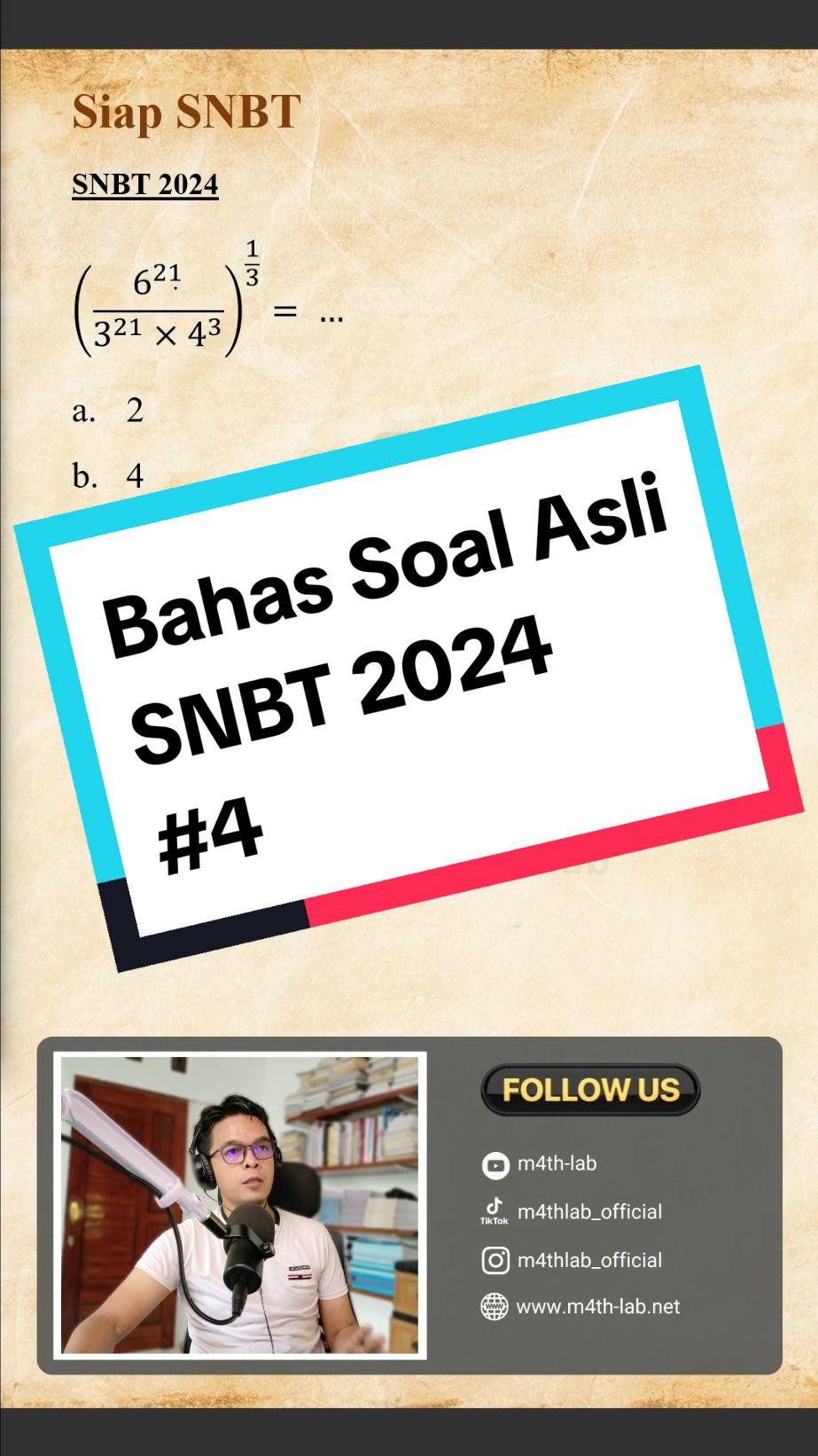 Bahas soal asli SNBT 2024 Pengetahuan Kuantitatif Materi Eksponen  #snbt #utbk #pengetahuankuantitatif #matematika #m4thlab 