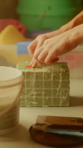 Relax to the sounds of the tile mini process. 