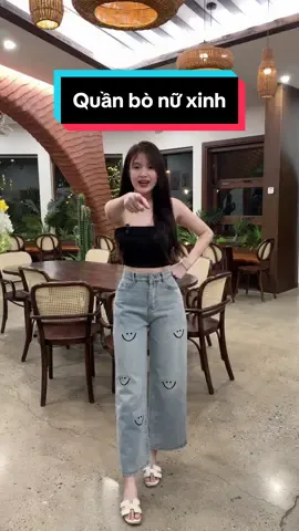 Quần bò nữ xinh#quan #quanbonu #quanboongrong 