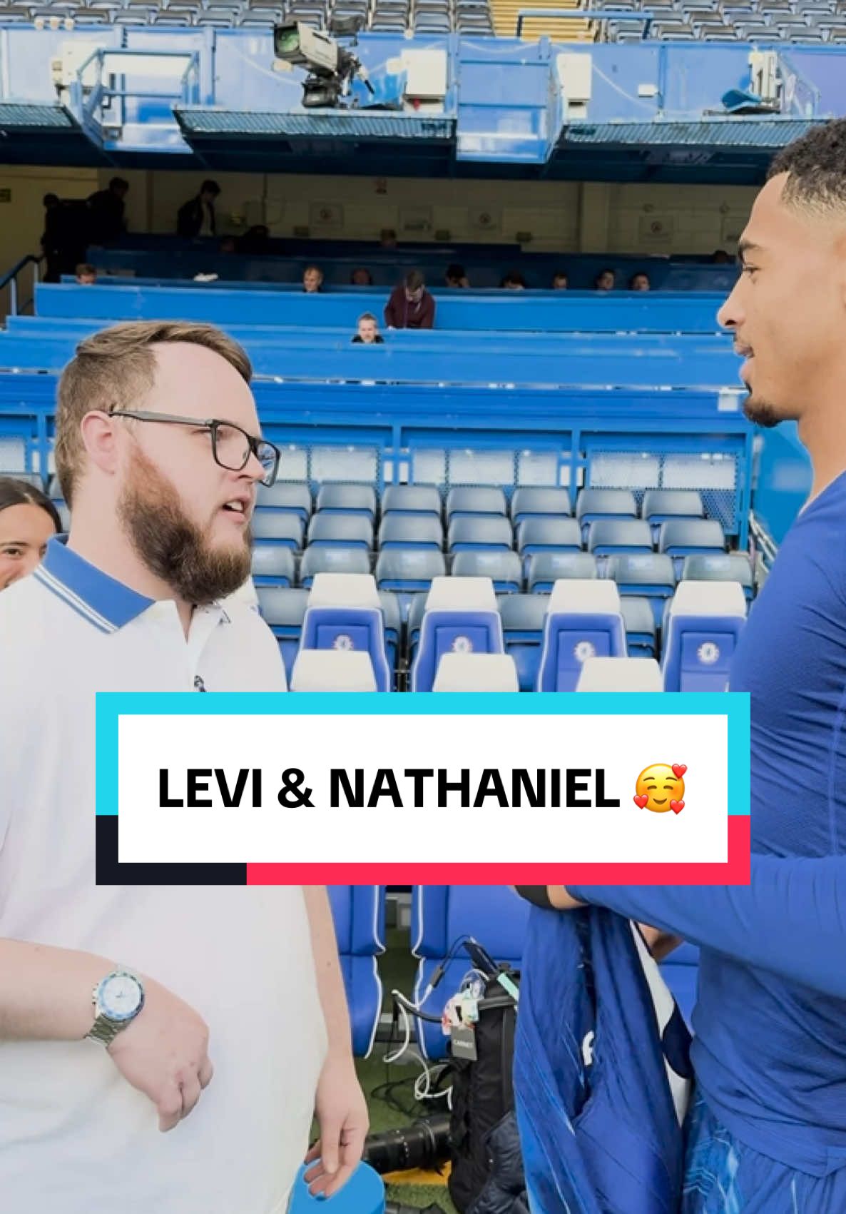 From the USA to Stamford Bridge. 💙 After being diagnosed with brain cancer in 2012, Nathaniel met Levi Colwill on our pre-season tour. This season, he made the journey to London to see Chelsea play once more. #WeBurnBlue