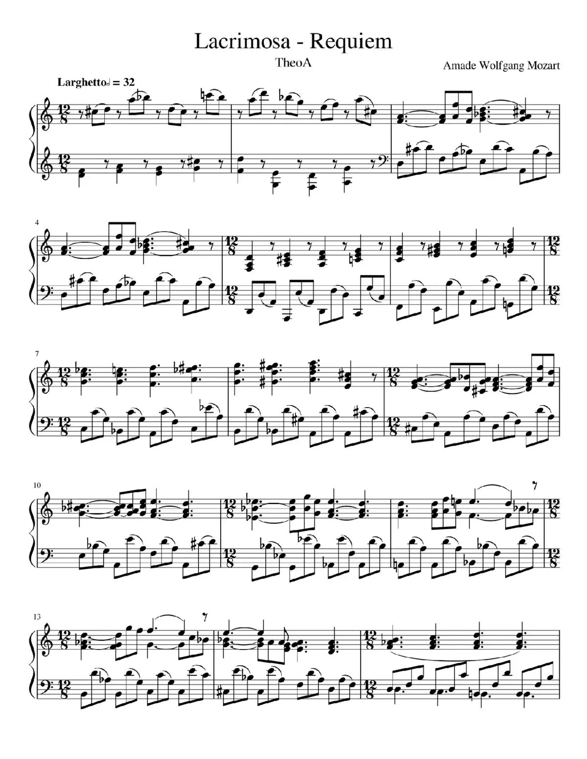 lacrimosa requiem #piano #pianosheet #pianosheetmusic 