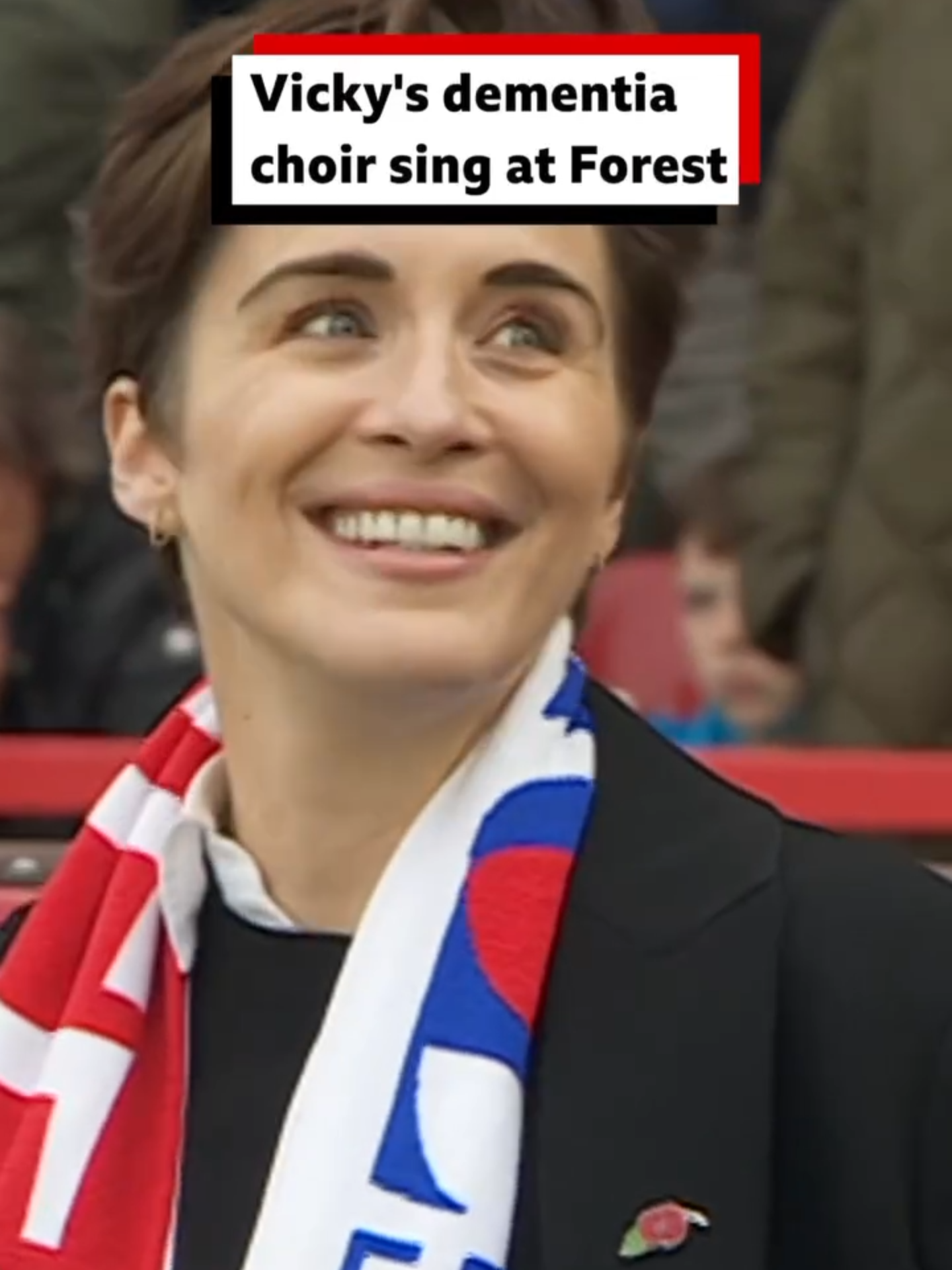 What a lovely moment 😍   Vicky McClure’s Our Dementia Choir performed in front of thousands at a Nottingham Forest game.   The choir has been given a long-term rehearsal space at the City Ground.   #Nottingham #NFFC #Dementia #Choir